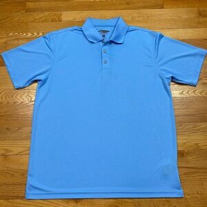 Pebble Beach Performance Polo Shirt Mens XL Blue Textured Golfing Outdoor Sporty